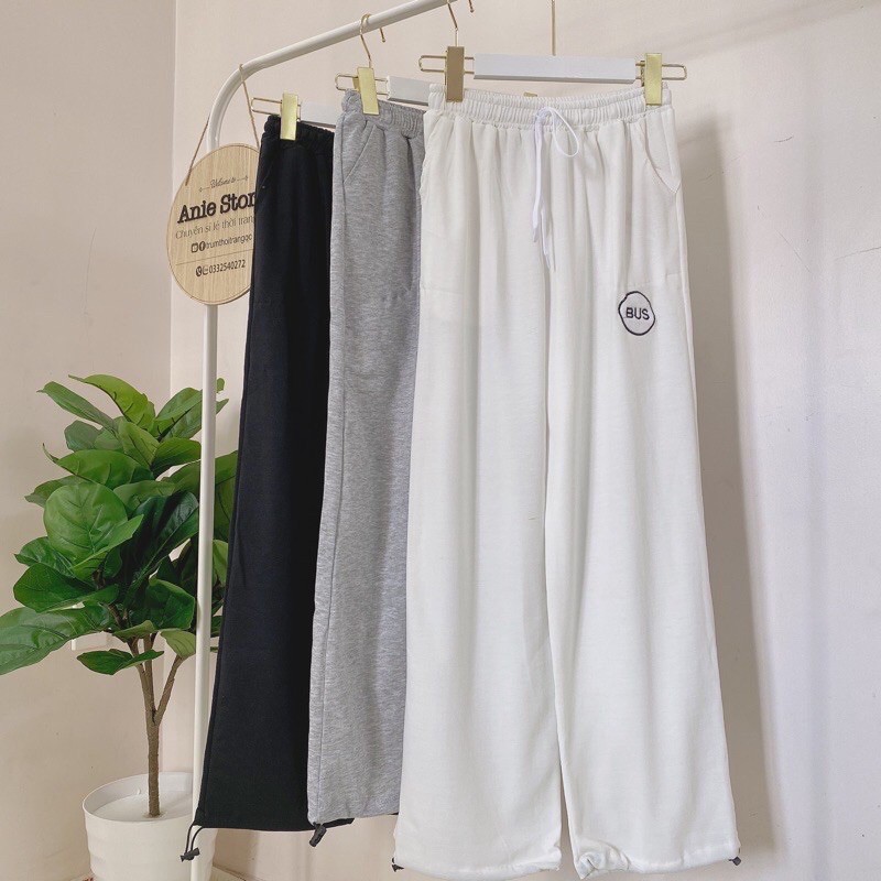 Quần Thun Nỉ Jogger Chữ Thêu Bus 3 Màu cực dễ mix đồ kèm ảnh thật