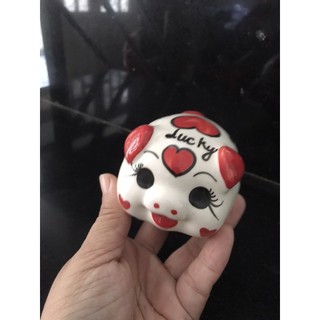 Heo sứ mini Lucky đỏ