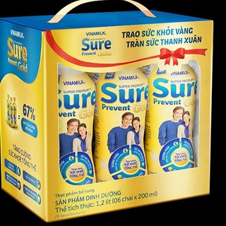 SỮA BỘT PHA SẴN VINAMILK SURE PREVENT 200ML - LỐC 6 CHAI X 200ML