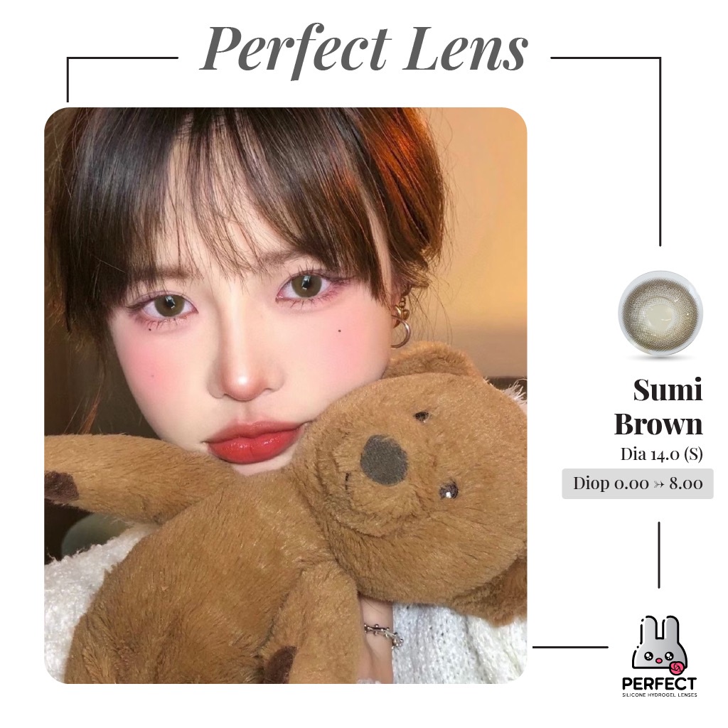 Lens ẢNH MẮT THẬT , Kính Áp Tròng Có Cận và Không Cận , Sumi Brown Dia 14.0 S , Hạn Sử Dụng 1 Năm , Giá Sale