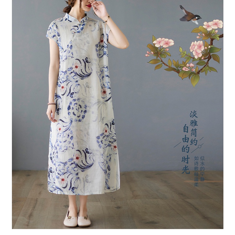 ☻ L O T U S ☻ Đầm In Hoa Cổ Điển Plus Size Cho Nữ CAL1606 - Bộ Sưu Tập Mới