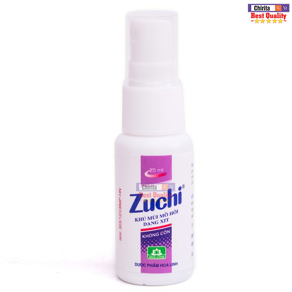 Xịt Khử Mùi Hôi Cơ Thể Dạng Xịt Chai Nhỏ Gọn ALCOHOL FREE ZUCHI 20Ml