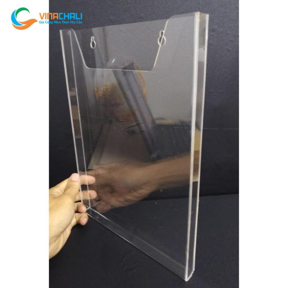 Kệ Mica Treo Tường A4 A5 Trong Suốt Khổ Ngang Dọc