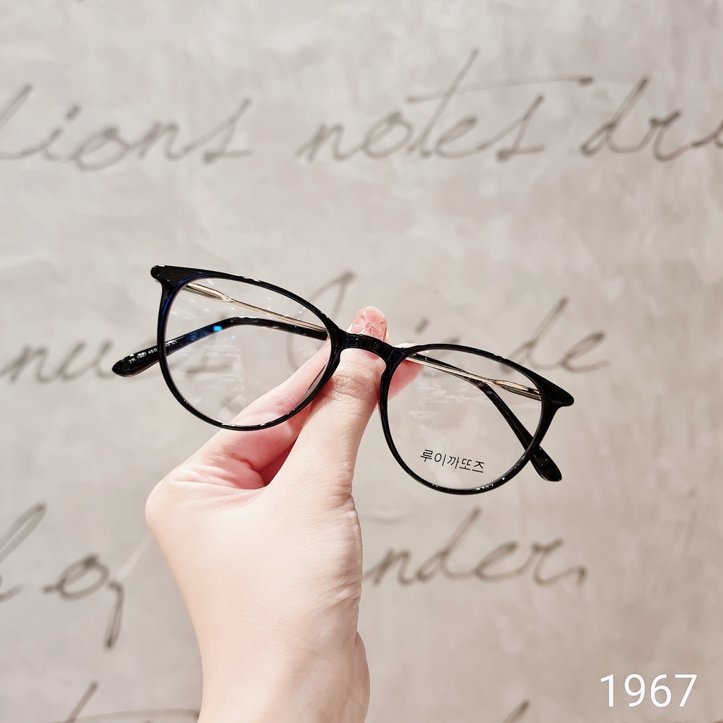 Gọng kính thời trang Hàn Quốc LILYEYEWEAR mắt tròn giả cận thanh mảnh màu sắc thời trang 1967