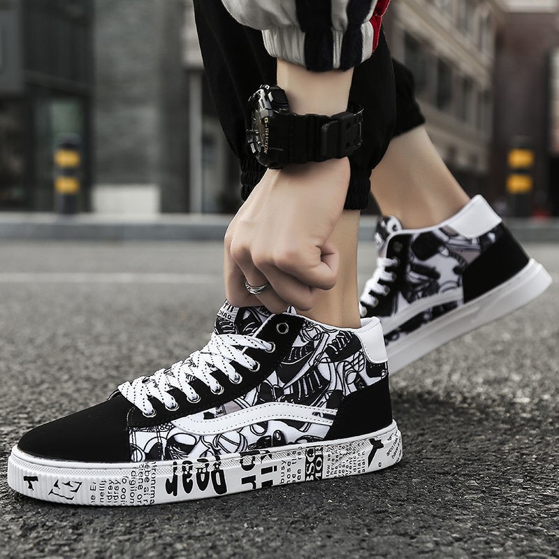 Giày Thể Thao Vải Canvas Cổ Cao Kiểu Hàn Quốc Thời Trang Xuân Hè Mới 2021 | BigBuy360 - bigbuy360.vn