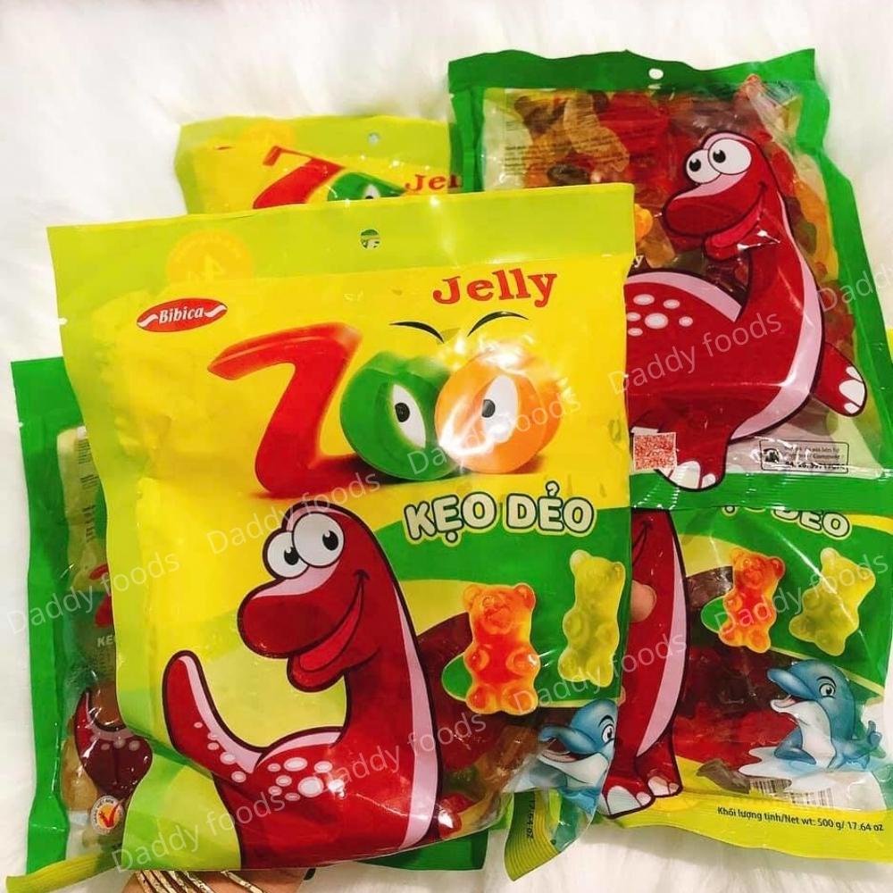 Kẹo dẻo trái cây jelly zoo, kẹo chipchip thơm thương hiệu bibica đủ kích cỡ gói