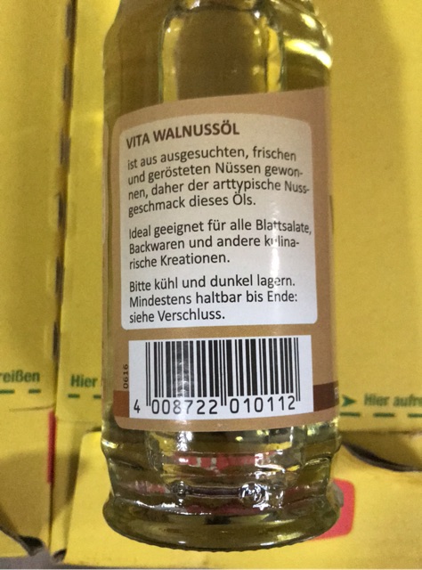 [HSD 7/2022] Dầu óc chó nguyên chất Brandle Vita Walnussol 100ml Đức