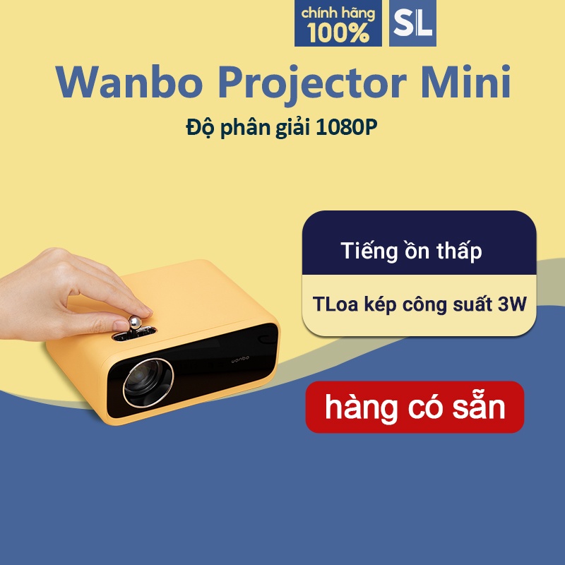 [Mã 44ELSALE2 giảm 7% đơn 300K] Máy chiếu mini không dây Wanbo mini phần mềm cài đặt sẵn có thể kết nối Internet