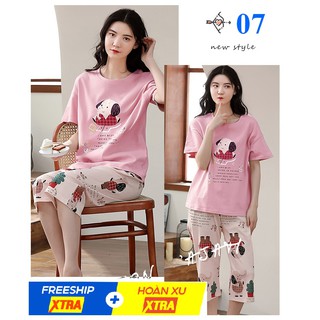 Đồ bộ nữ cộc tay bộ mặc nhà cotton DN02