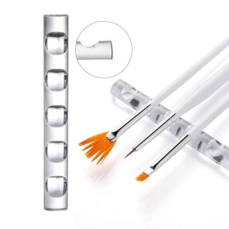 [Hàng mới về] Dụng cụ đựng bút vẽ móng 5 ngăn lưới bằng acrylic tiện dụng