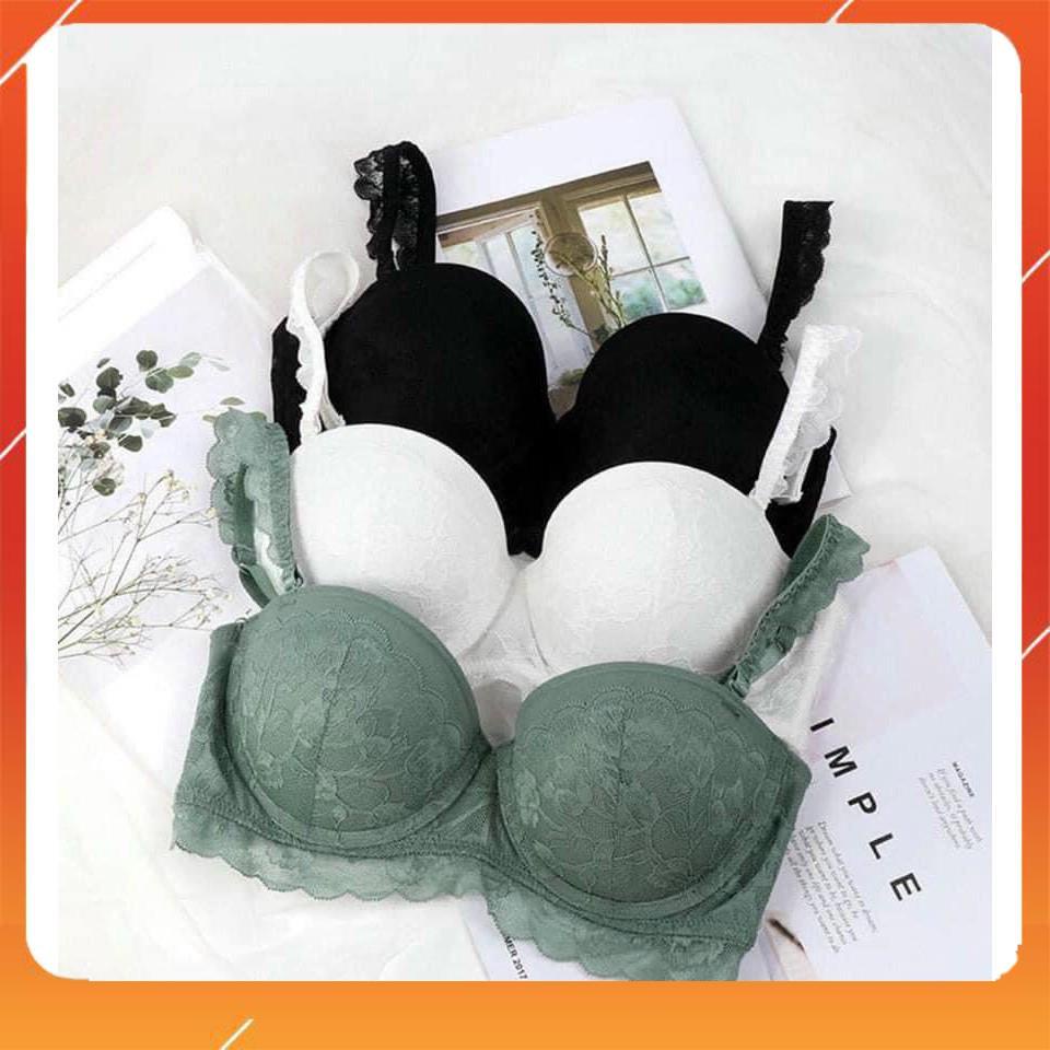 Set bộ đồ lót nữ bra ren hoa áo cup ngang có gọng, đệm mút, Mã B19820