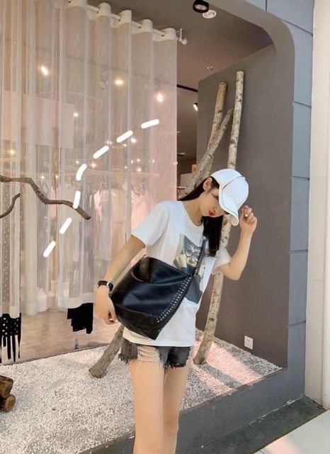 Túi xách nữ zara viền đinh,chất da pu,đựng vừa A4