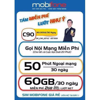 Bán sim 0904390440 MobiFone đăng ký được gói C90, gói C90N (số lặp, số đẹp MobiFone, sim C90, sim C90N)