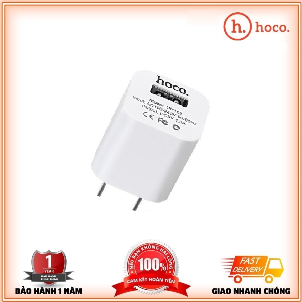 Củ Sạc Chính Hãng Hoco UH102 5V-1A  ổn định dòng điện sạc mọi thiết bị an toàn chống cháy nổ - BH 12 Tháng Chính Hãng