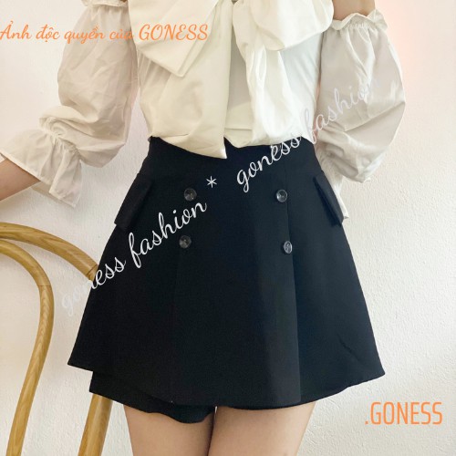 Chân váy ngắn Goness thời trang phối 6 cúc có quần trong thời trang trẻ trung dành cho nữ | BigBuy360 - bigbuy360.vn