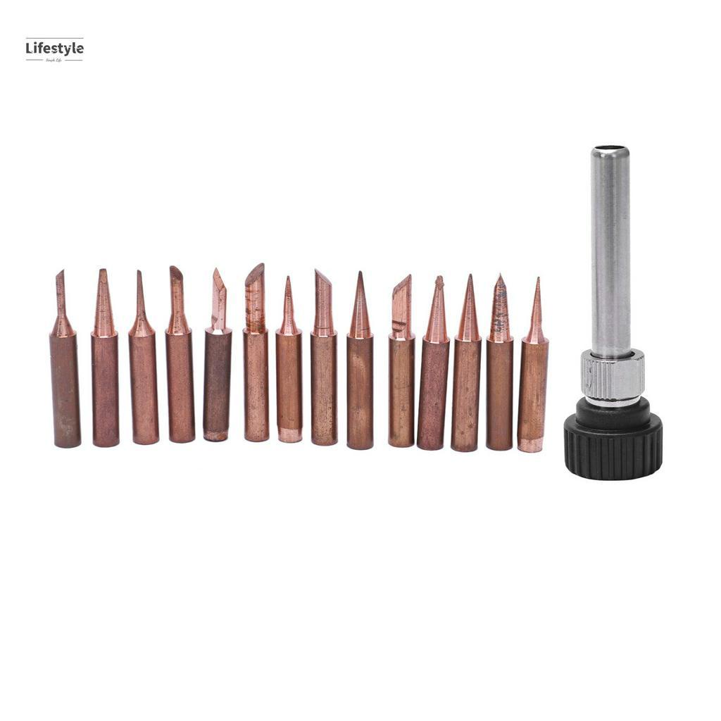 Set 15 Đầu Hàn 900M Bằng Đồng Nguyên Chất Cho Trạm Hàn 936, 937, 938, 969, 8586, 852D