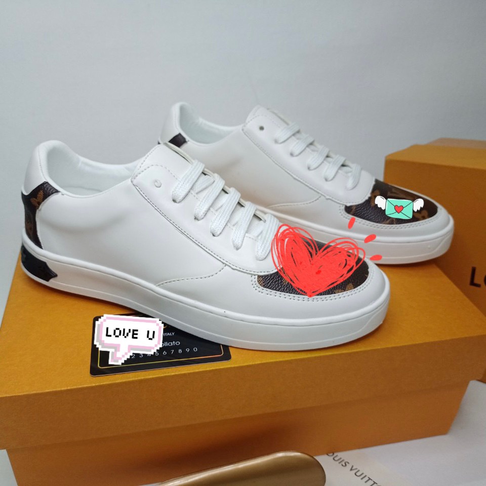 Giày thể thao Sneaker LV trắng, buộc dây