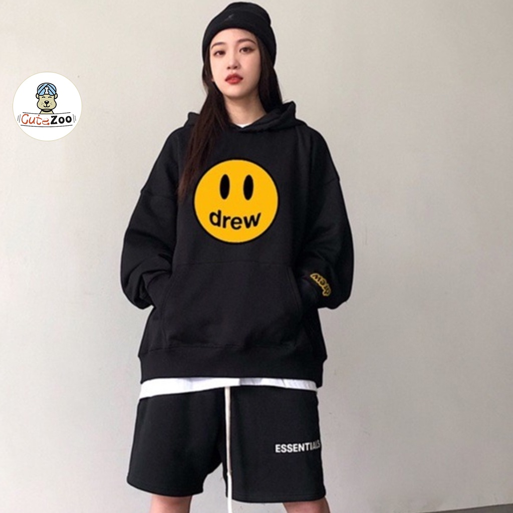 Áo Hoodie Drew House mặt cười CUTEZOO áo nỉ bông Unisex form rộng Hàn Quốc