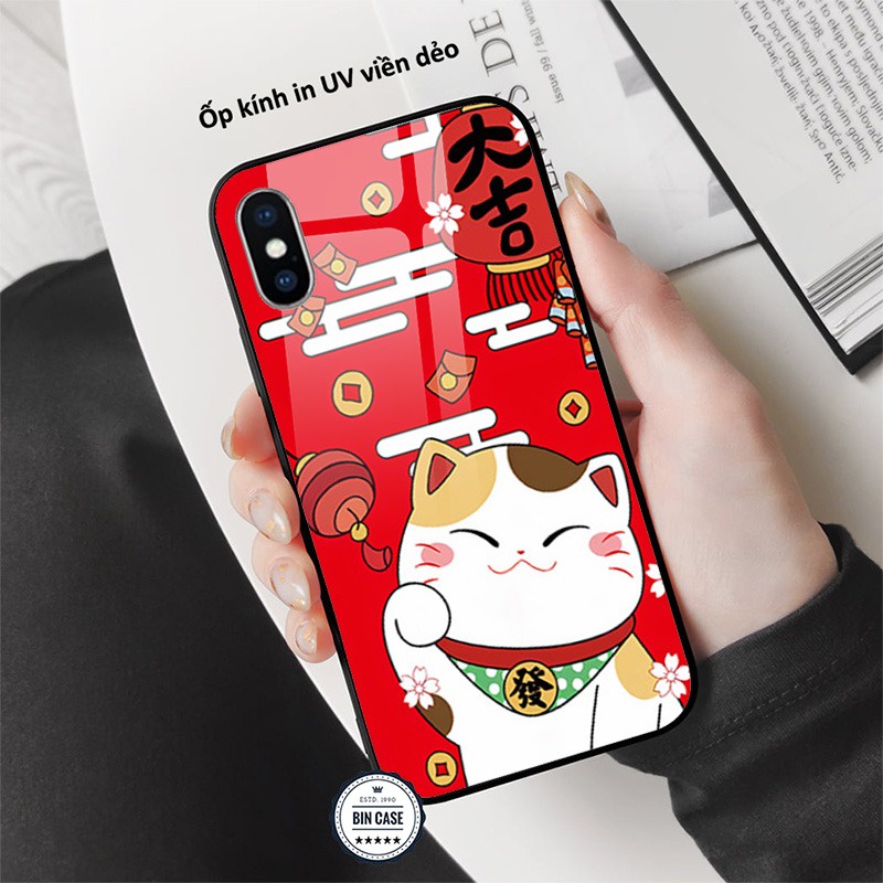 ❤Ốp 11 Pro Max Mèo Thần Tài Màu Đỏ ❤May Mắn Cuốn Hút Thời Trang iphone 13 12 11 Pro Max 6s 6 7 8 Plus X Xr Xs Max MEO027