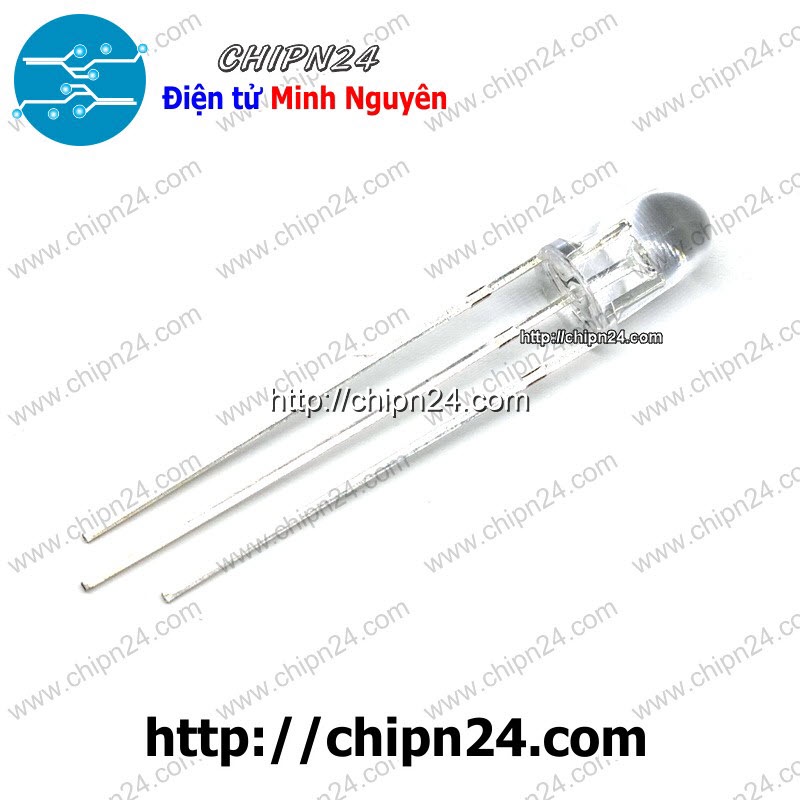 [25 CON] (TK1) Led 2 màu 3 chân 5MM Trong Dương chung (Đỏ/Xanh Lá Mạ)