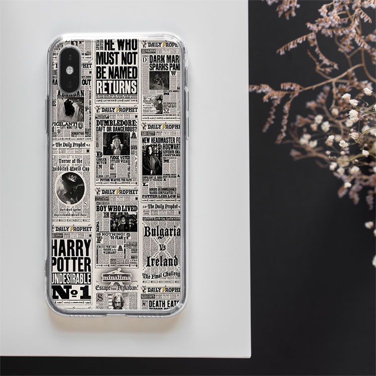 Ốp lưng iphone collage thời báo ma thuật Harry Potter DumbleDore  PAP20210411