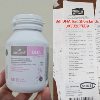 Viên DHA bầu [Chính hãng] Bioisland DHA for Pregnancy [Úc] 60 viên