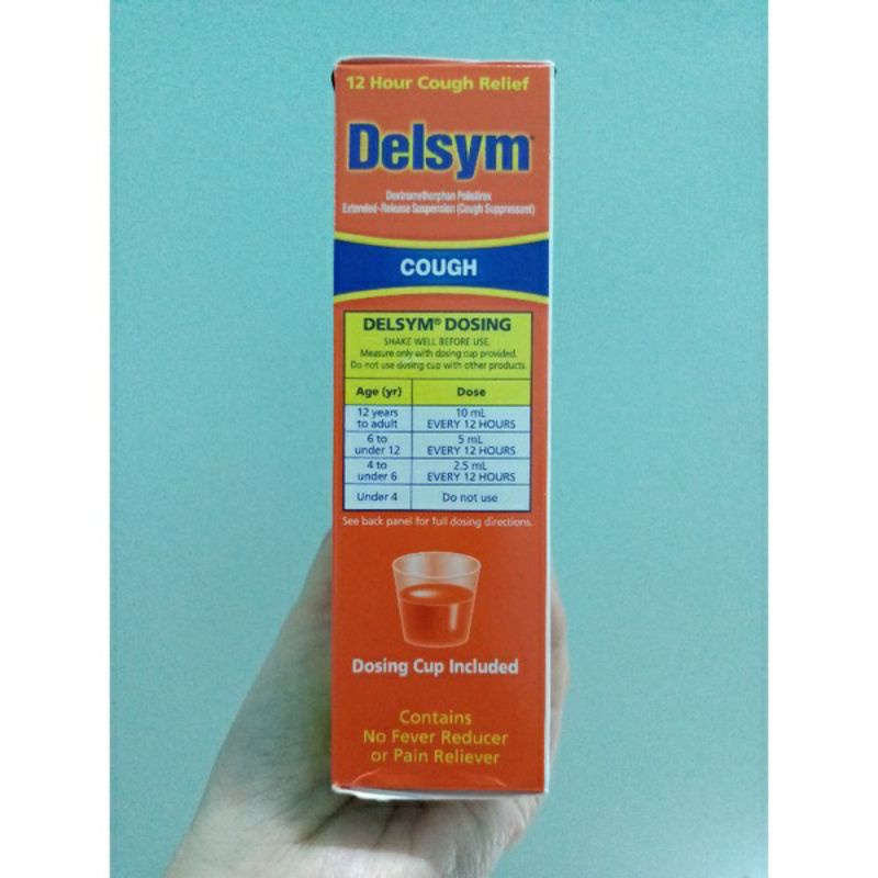 Siro giảm ho Delsym couch 12 hrs 148ml cho người lớn và trẻ 4+ vị cam, vị nho