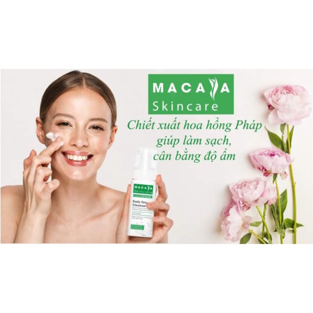 Bọt rửa mặt MACASA Skincare làm sạch tế bào chết ngăn ngừa mụn, dưỡng ẩm,cân bằng Ph da mặt có đầu nắp tạo bọt tiện dụng