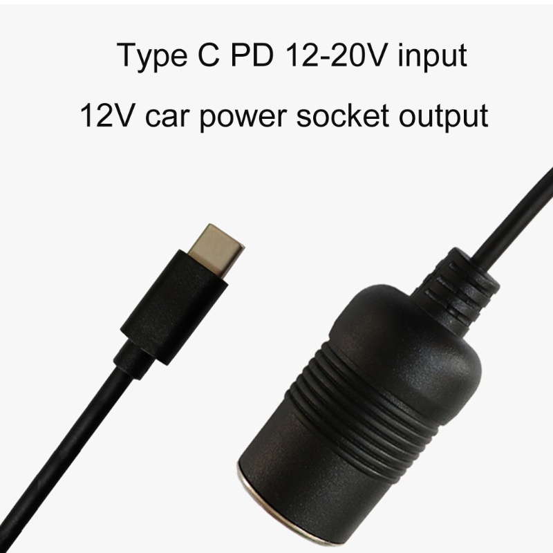 【3C】Dây cáp chuyển đổi USB C PD Type C sang 12V cho xe hơi