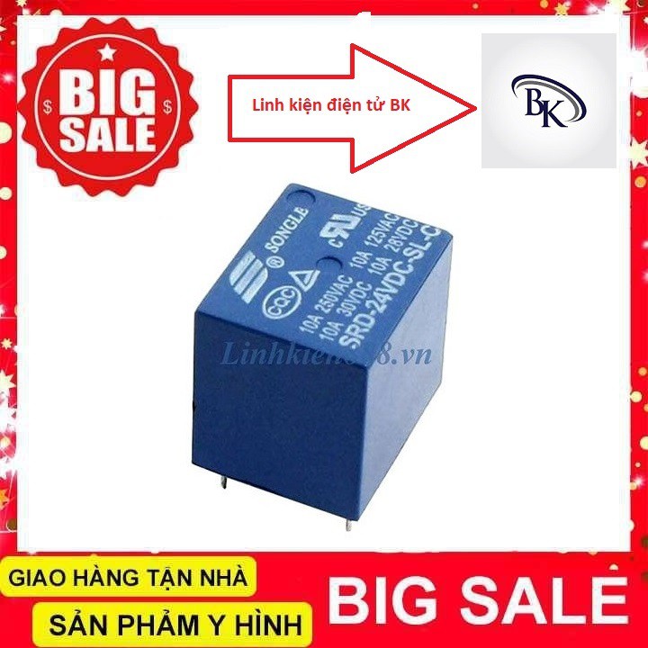 Relay rơ le 5v 12v 24v - 250VAC 10A SRD 5P-linhkiendientubk