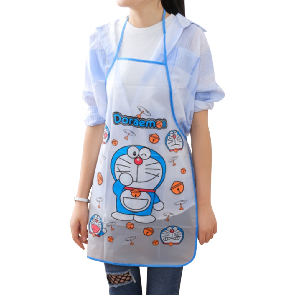 Tạp Dề Chống Thấm Nước / Dầu In Hình Doraemon Đáng Yêu