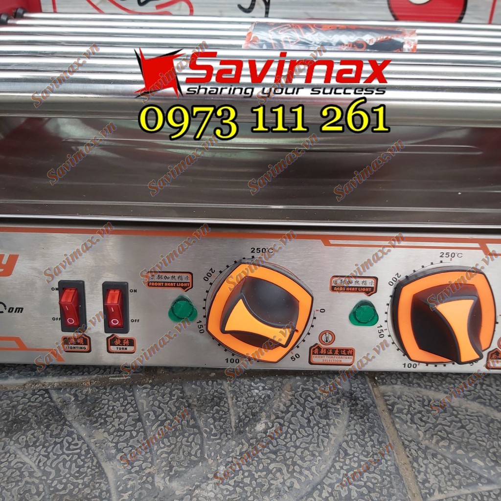 Máy nướng xúc xích 7 thanh kính cong Verly.