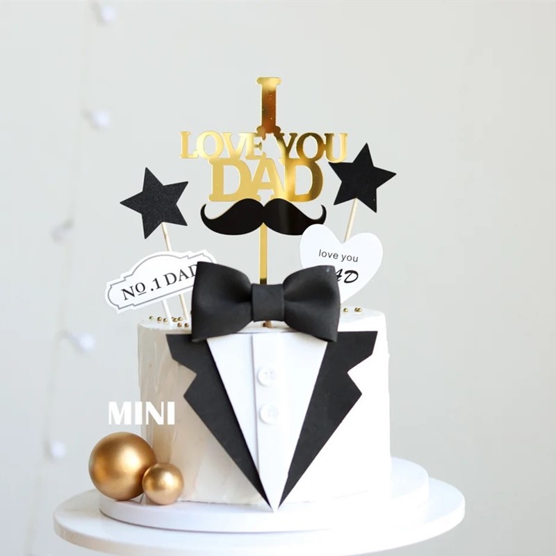 Que Cắm Trang Trí Bánh Chữ &quot;Best Dad&quot; Cho Ngày Của Cha