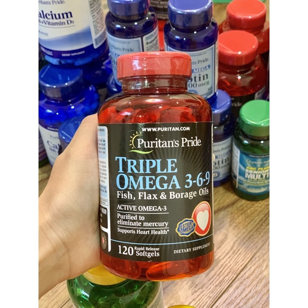 Viên uống dầu cá bổ sung OMEGA 3-6-9 Puritan Pride Mỹ 120v