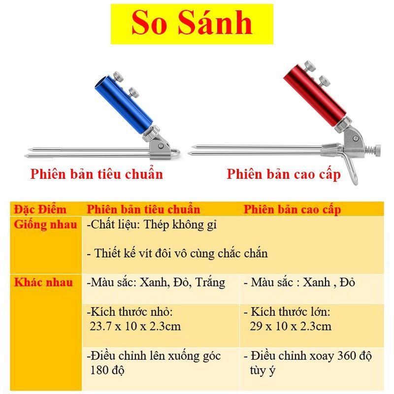Chân cắm đất, gác cần câu cá đa năng xoay 360 độ