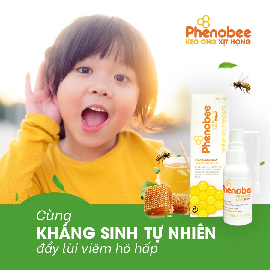 Keo Ong Xịt Họng Giảm Ho, Tăng Sức Đề Kháng Phenobee Chai 30ml - Nhập khẩu từ Châu Âu | BigBuy360 - bigbuy360.vn