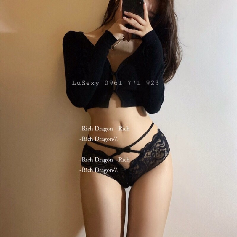 QUẦN LÓT GỢI CẢM - QUẦN LÓT NỮ XẺ ĐÁY SEXY màu đen trắng