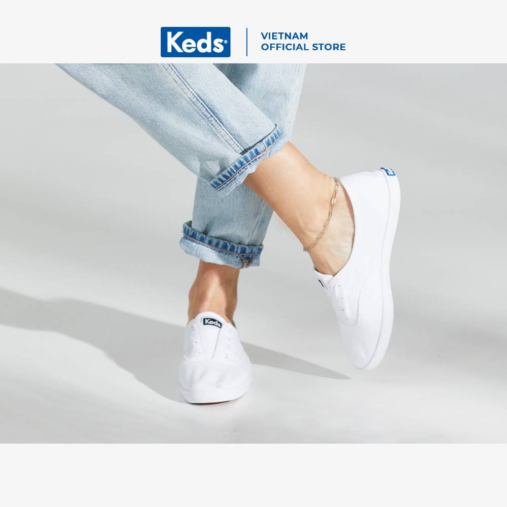 Giày Keds Nữ - Chillax Washed ORG Core Twill White - KD064819