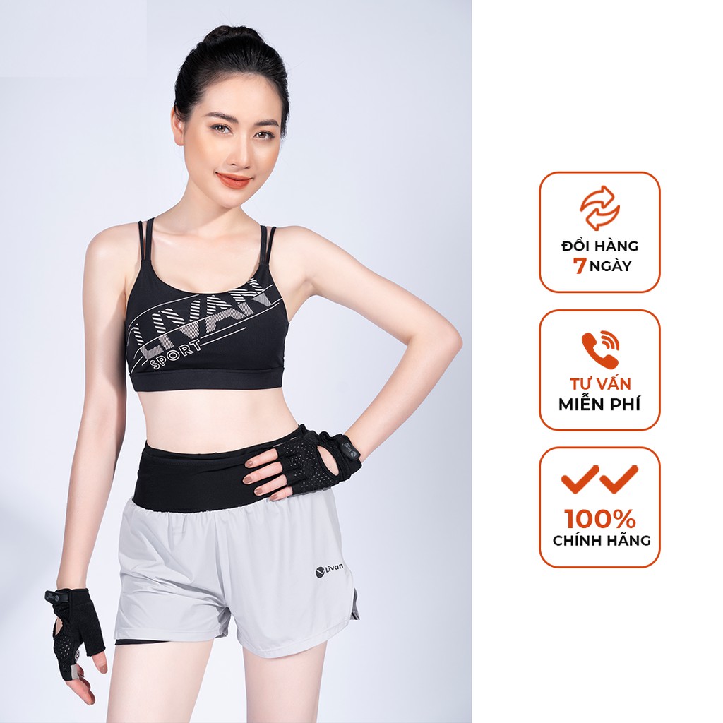 Áo Bra Thể Thao Livan Sport Phối Lưới In Thân Trước