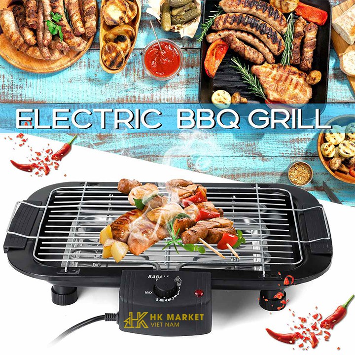 Bếp Nướng Không Khói Electric Barbecue Grill 2000W Cao Cấp Thép Không Gỉ