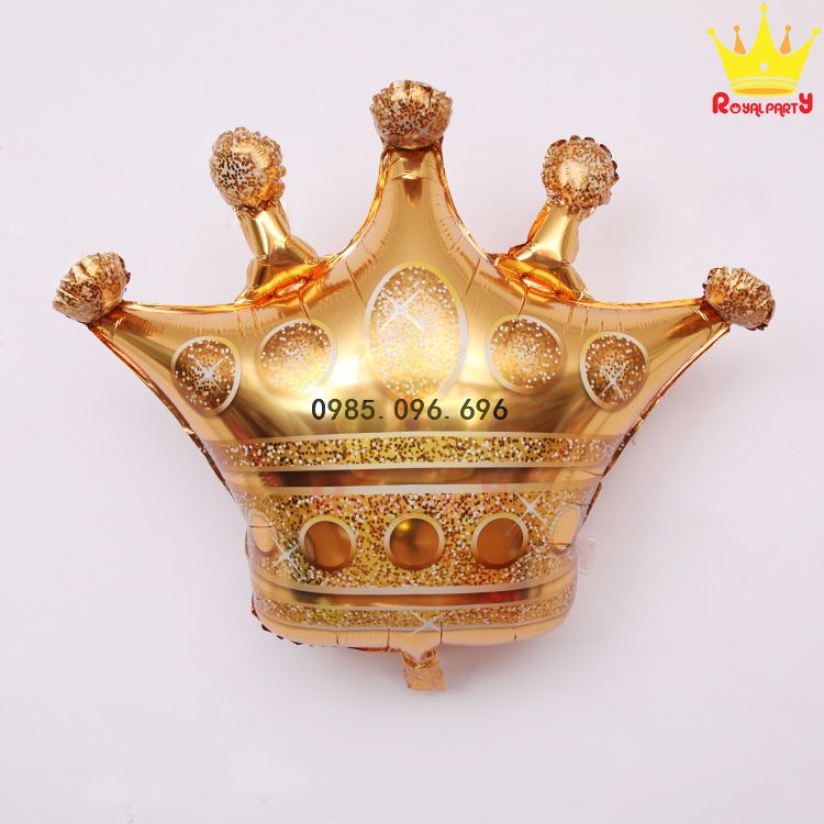 Bóng bay hình VƯƠNG MIỆN vàng size đại ánh kim 65cm VM22
