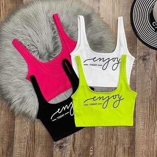 Áo Thun hai dây croptop in