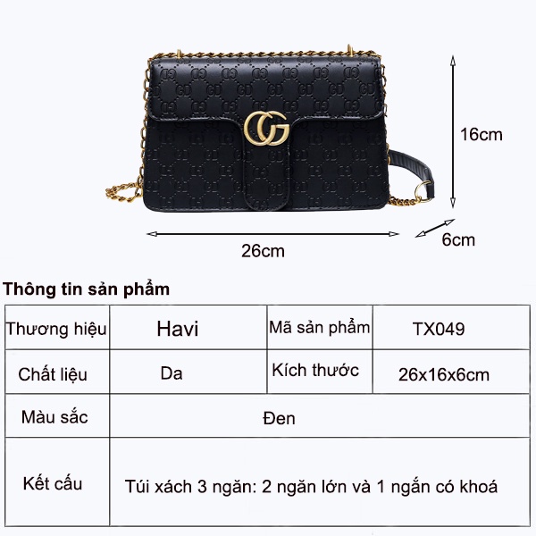 Túi Xách Nữ Đẹp, Đeo Chéo, Đeo Vai Đi Chơi, Đi Làm Thời Trang Cao Cấp Havi TX049