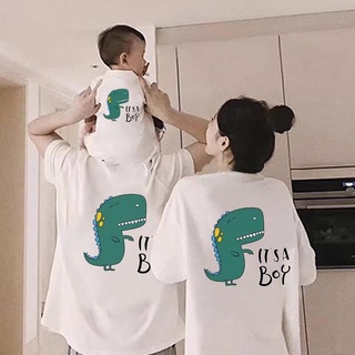 Áo gia đình Khủng long dễ thương thun cotton dày dặn đủ màu size 8-100kg
