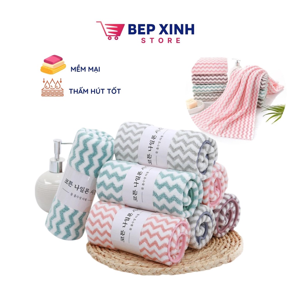 Khăn mặt Hàn Quốc, khăn lau mặt lông cừu siêu mềm và thấm hút cực tốt