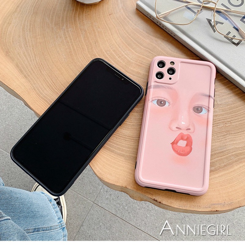 Ốp lưng biểu cảm gương mặt nam nữ vui nhộn bảo vệ camera cho IPhone 12 11 Pro Max X Xs Max XR 8 7 Plus