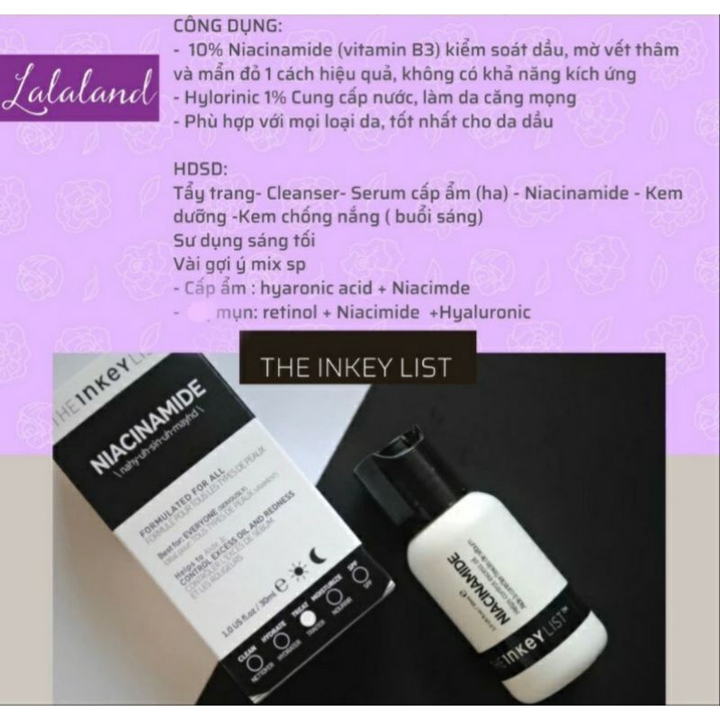 (BILL USA) Serum hỗ trợ ngăn ngừa mụn kiềm dầu mờ thâm The Inkey List Niacinamide 30ml | BigBuy360 - bigbuy360.vn