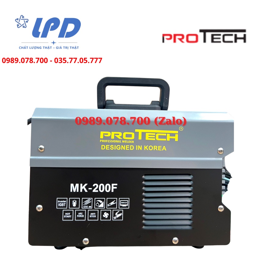 Máy hàn Protech MK200F thế hệ mới cọc hàn lớn hàn que 2.5-4ly siêu khỏe nhỏ gọn dễ sử dụng dùng gia đình và thợ