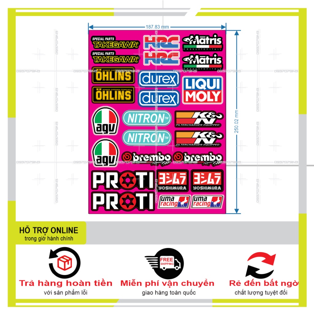 LOGO STICKER DÁN XE MÁY HỒNG M34 - SHINDECAL2
