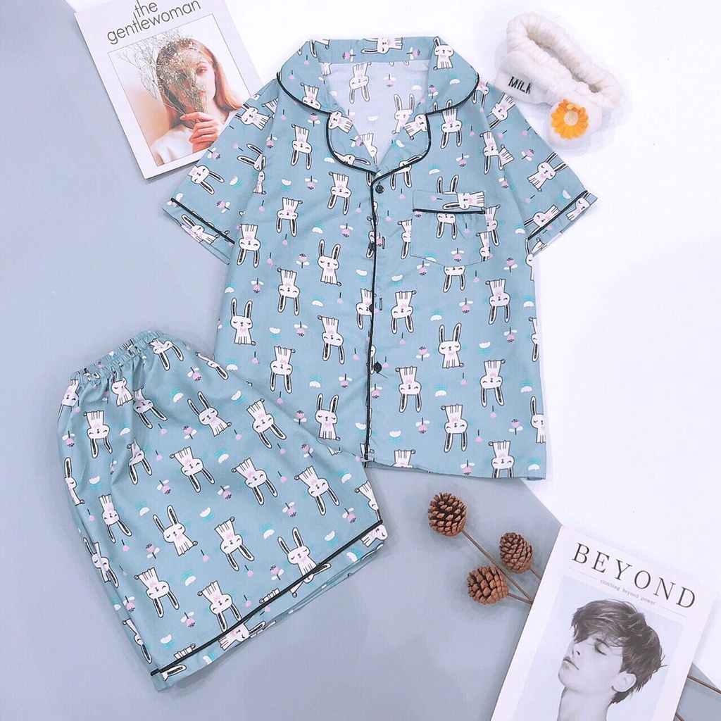 ❤️Bộ Đồ Ngủ Pijama Ngắn❤️[Chuẩn Size M,L]-Vải Mem-Vải Mịn, Mát.